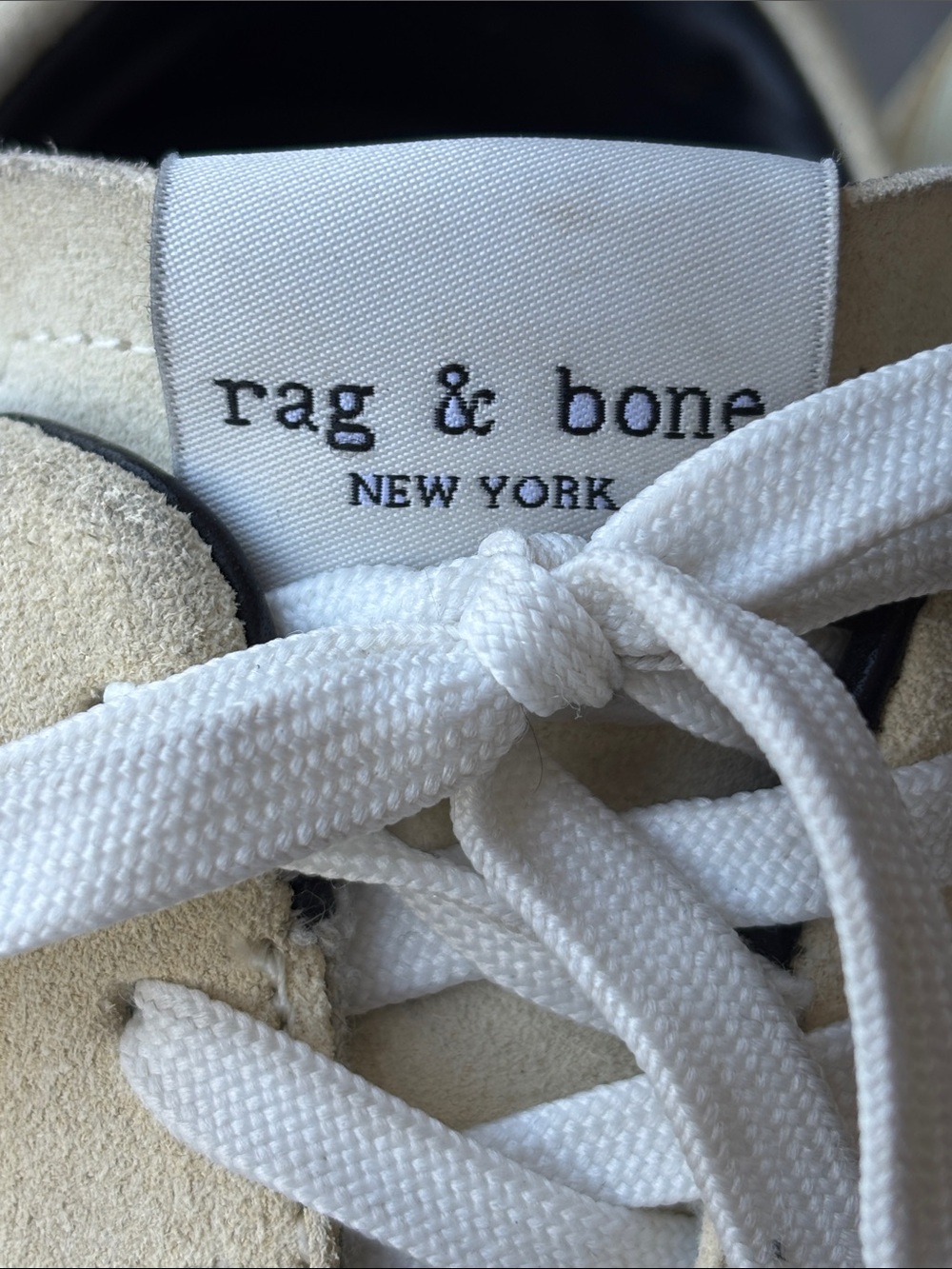 Rag & Bone Woman’s Suede Retro Runner Sneakers Cream Ivory Low Top Shoes size 38 - Picture 8 of 11
